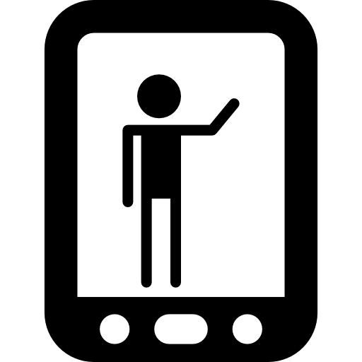 Человек на экране телефона  иконка
