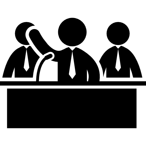 hommes d'affaires derrière le bureau  Icône
