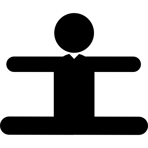postura del hombre con brazos y piernas abiertos a ambos lados  icono