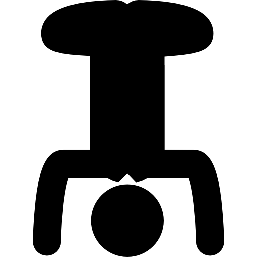 Inverted yoga posture of a man with flexed legs  icon