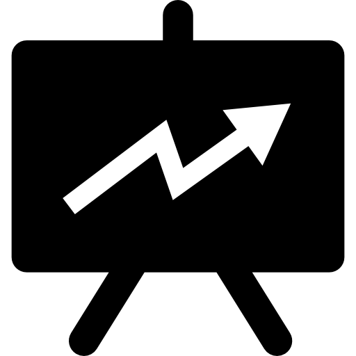 grafica della freccia ascendente a zig zag sulla lavagna  icona