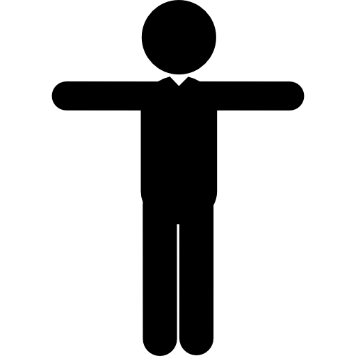 hombre de pie con los brazos extendidos a los lados  icono