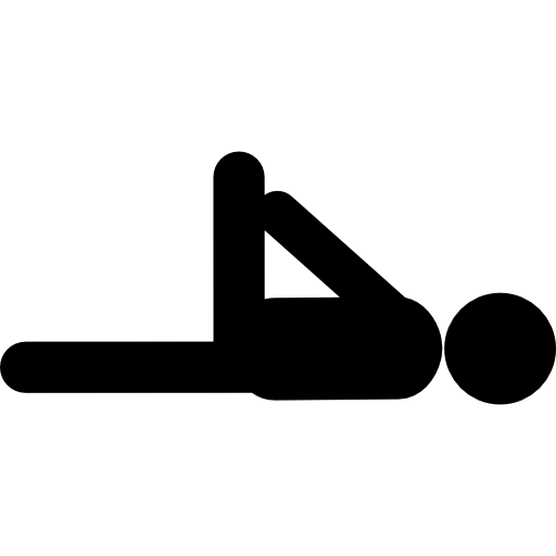 postura tumbada de ejercicio  icono