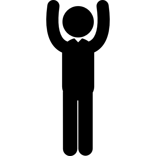 sylwetka człowieka z podniesionymi rękami  ikona