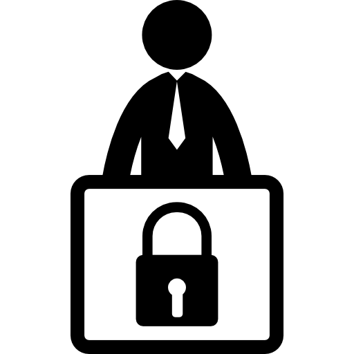 Man with a lock padlock signal  icon