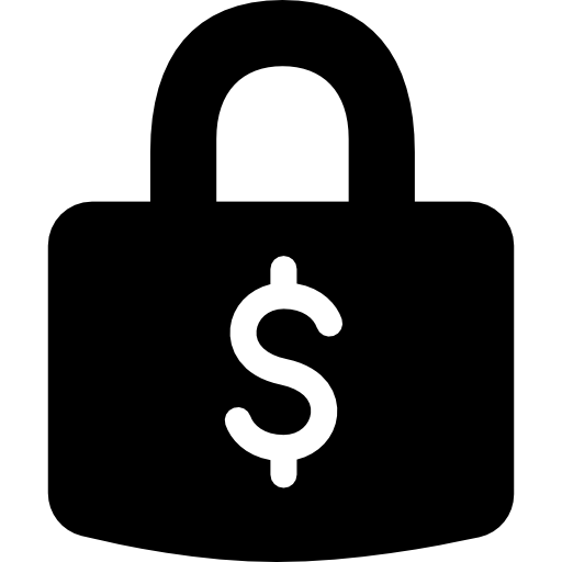 herramienta bloqueada de seguridad de dinero  icono