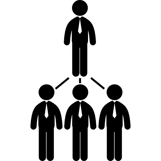gráfico jerárquico de hombres de negocios de recursos humanos masculinos  icono