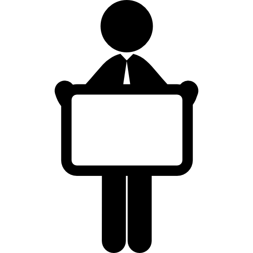 Man holding blank billboard  icon