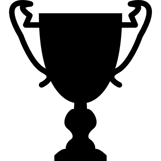 coppa trofeo grande forma nera  icona