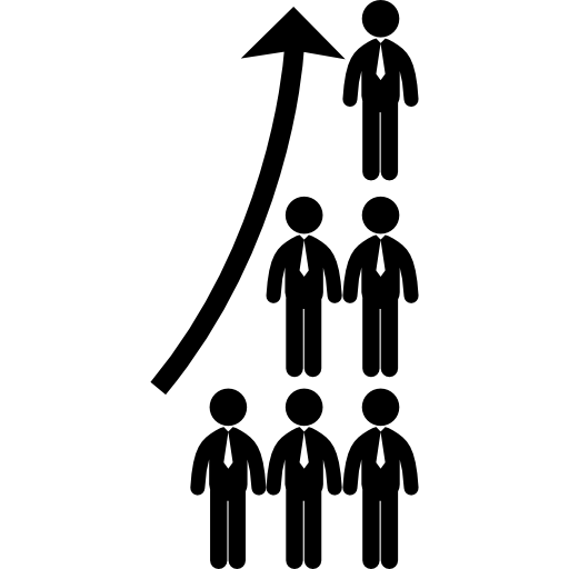 graphique d'hommes d'affaires avec flèche vers le haut  Icône