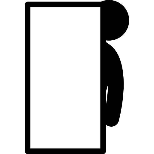 Человек за пустым рекламным щитом  иконка