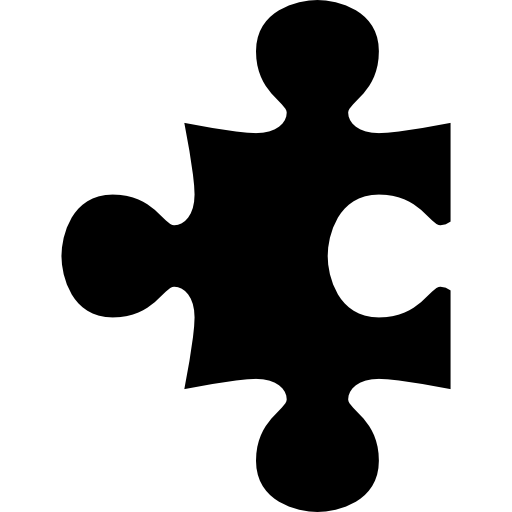 Кусок головоломки черной формы  иконка