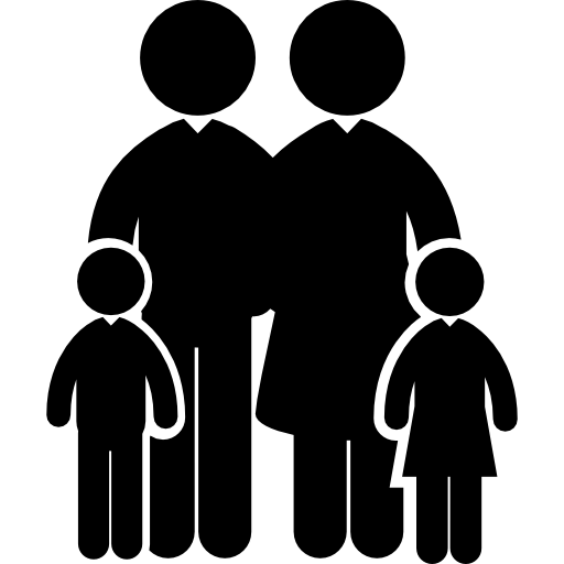 gezin van vier met twee minderjarigen en twee volwassenen  icoon