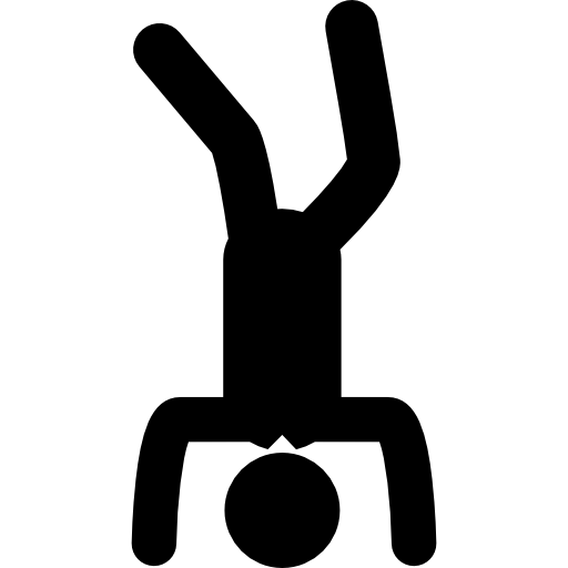 Inverted exercise man posture  icon