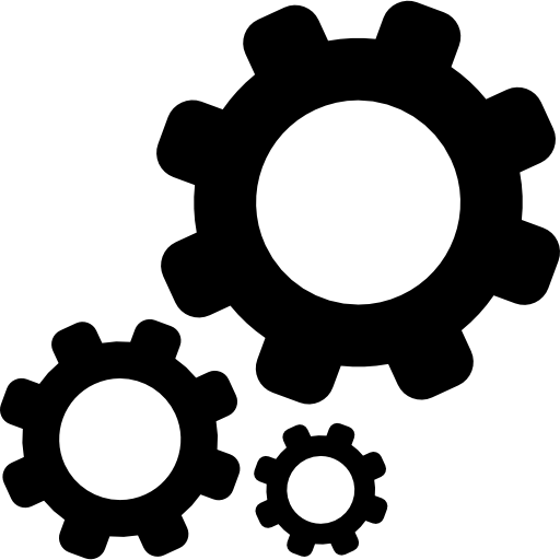 tres engranajes de herramientas de configuración.  icono
