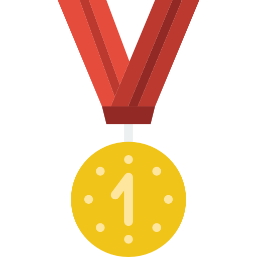 Gold medal Basic Miscellany Flat icon