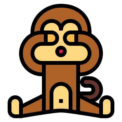 원숭이 Smalllikeart Lineal Color icon