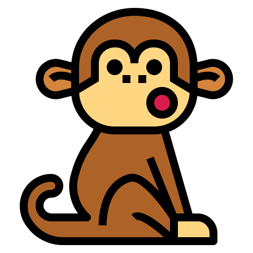 Monkey Smalllikeart Lineal Color icon