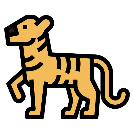 tigre Smalllikeart Lineal Color icona
