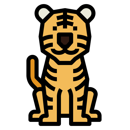 虎 Smalllikeart Lineal Color icon