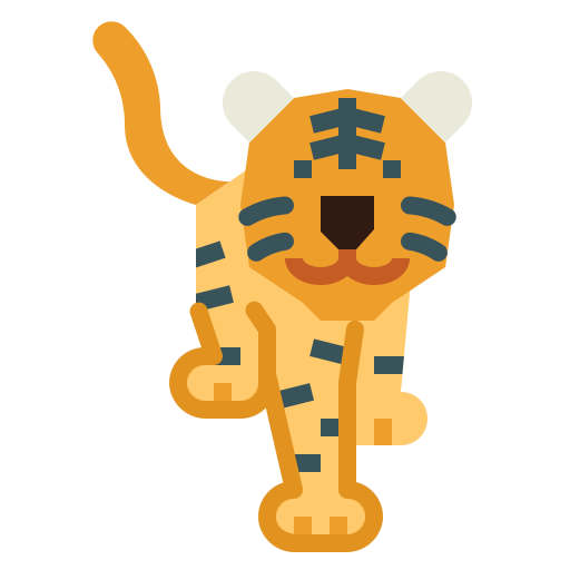 tijger Smalllikeart Flat icoon