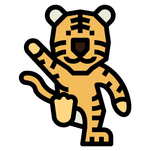 Тигр Smalllikeart Lineal Color иконка