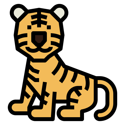 tigre Smalllikeart Lineal Color Icône
