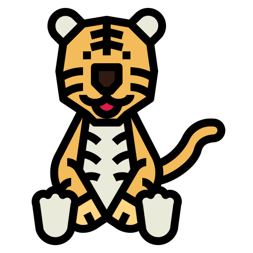 tigre Smalllikeart Lineal Color icona
