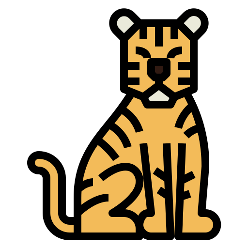 tigre Smalllikeart Lineal Color Icône