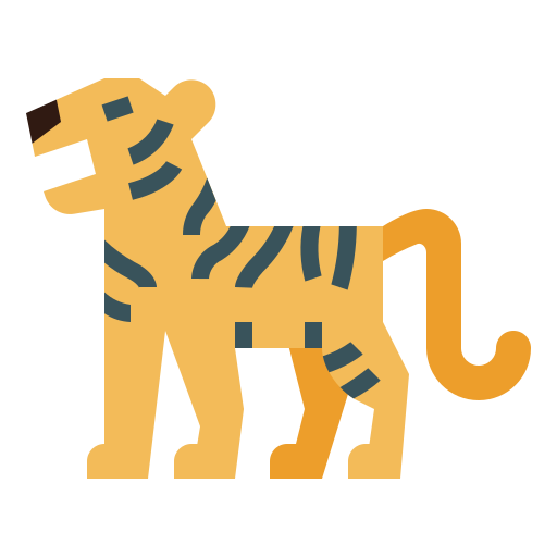 tygrys Smalllikeart Flat ikona