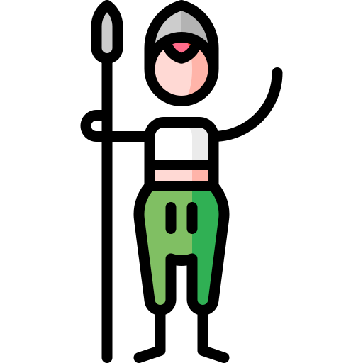 wojownik Puppet Characters Lineal Color ikona