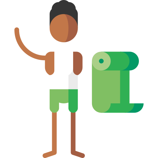Yoga mat Puppet Characters Flat icon