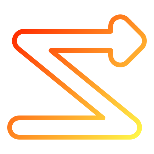 flecha en zigzag Generic Gradient icono