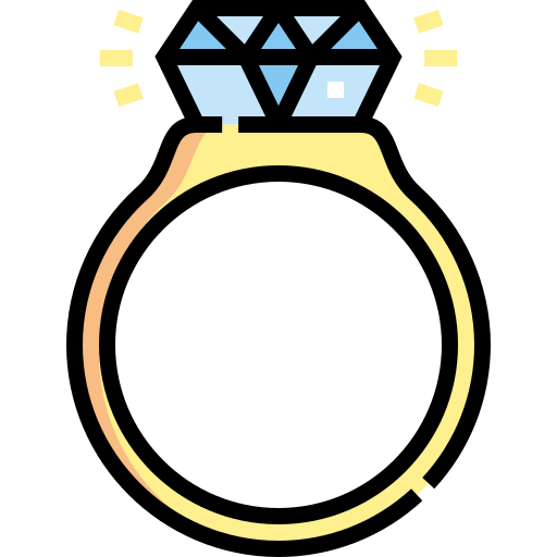 anillo de diamantes Detailed Straight Lineal color icono