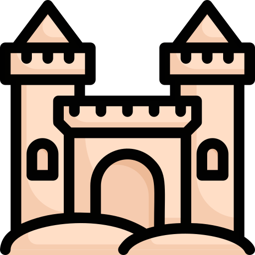 castillo de arena Generic Outline Color icono