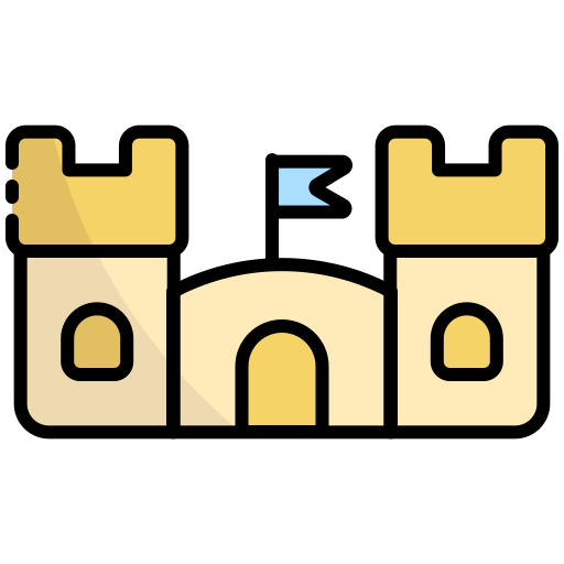 castillo de arena Generic Outline Color icono