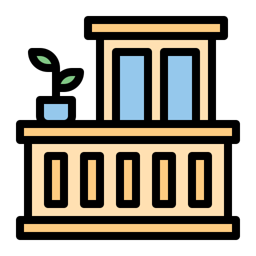 Balcony Generic Outline Color icon