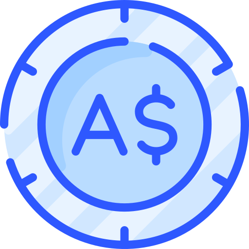 Australian dollar Vitaliy Gorbachev Blue icon