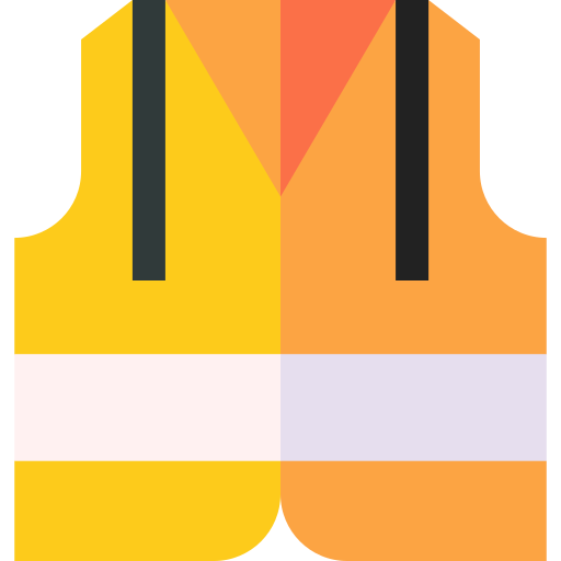 High visibility vest Basic Straight Flat icon