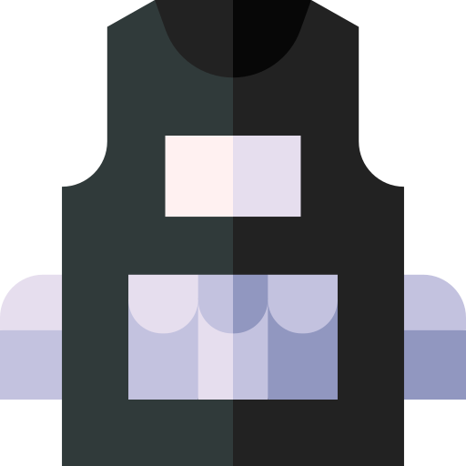 Police vest Basic Straight Flat icon
