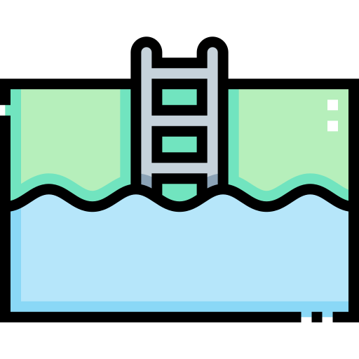 Плавательный бассейн Detailed Straight Lineal color иконка