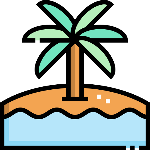пляж Detailed Straight Lineal color иконка