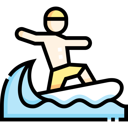 서핑 Detailed Straight Lineal color icon