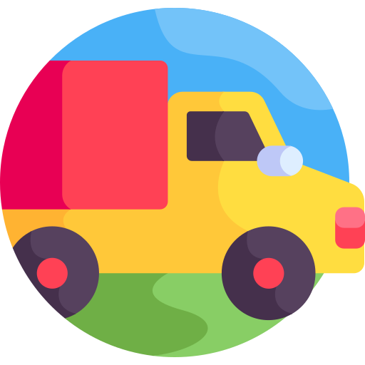 camión de juguete Detailed Flat Circular Flat icono