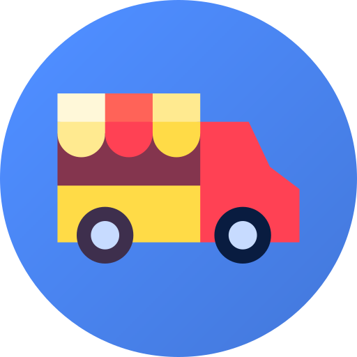 camión de comida Flat Circular Gradient icono