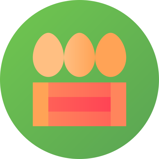 cartone di uova Flat Circular Gradient icona