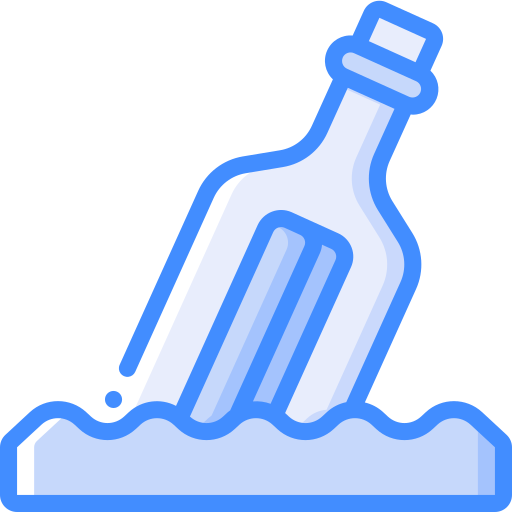 Message in a bottle Basic Miscellany Blue icon
