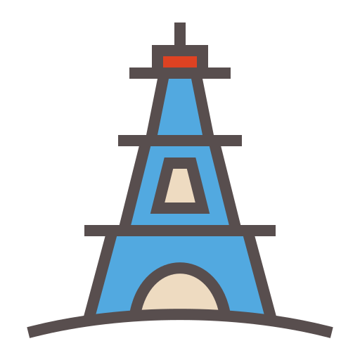 wieża eiffla Generic Outline Color ikona