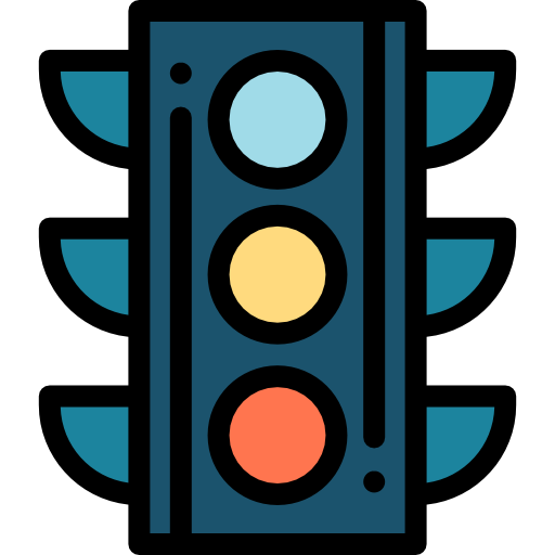 Traffic light Detailed Rounded Lineal color icon