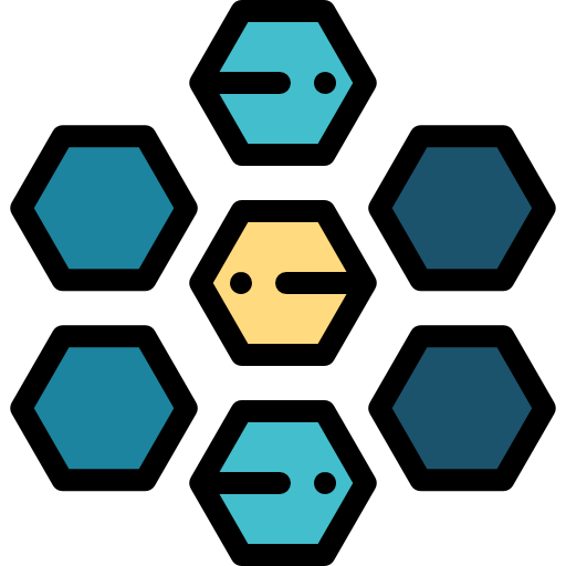 六角形 Detailed Rounded Lineal color icon